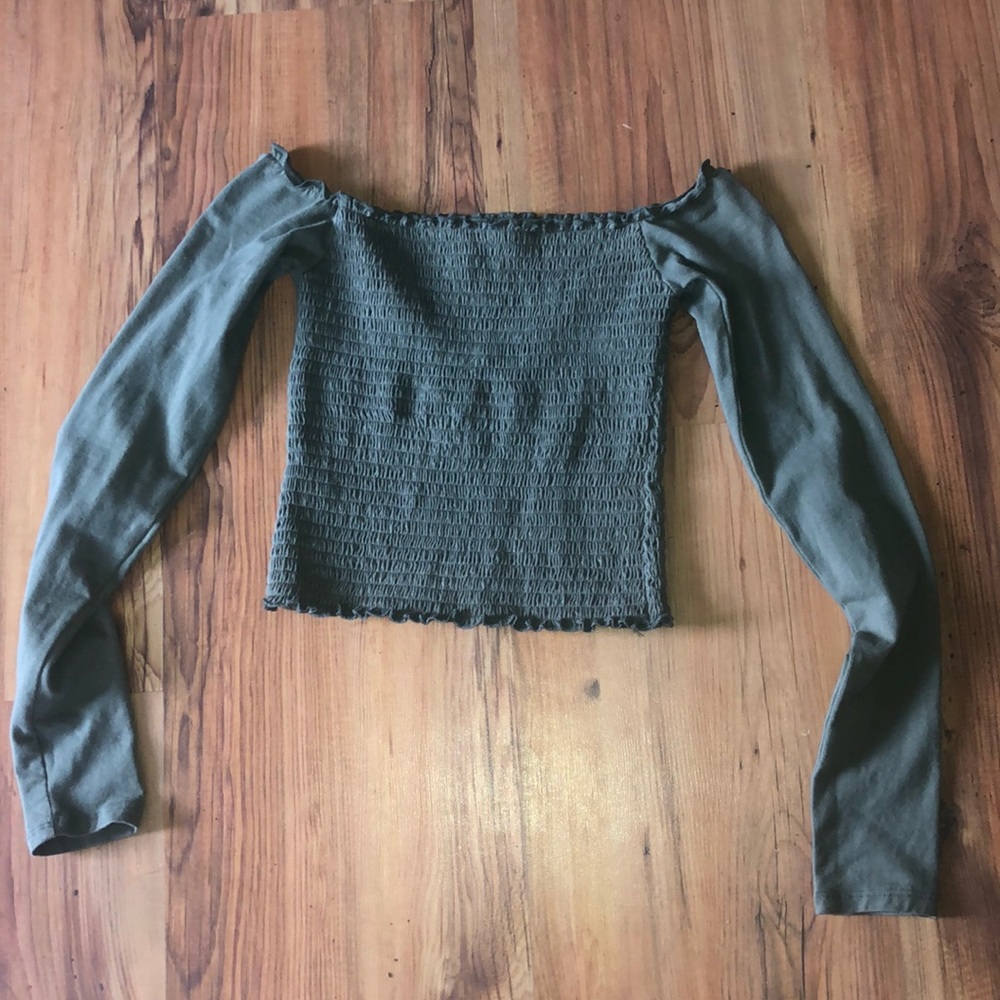 Hollister green crop top